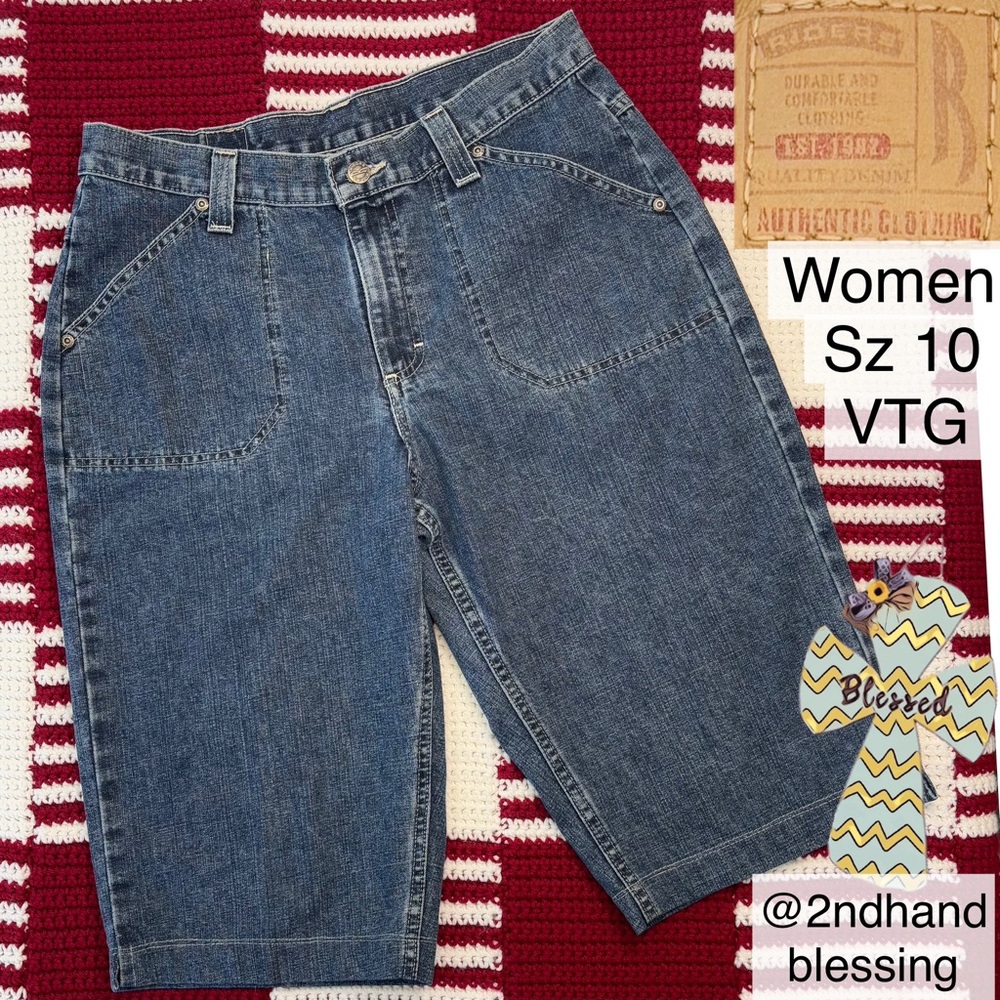 Vintage 90s Riders High Waist Denim Shorts, Women Sz 10, Knee Knockers Capris